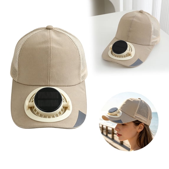 Leeye Solar Fan Hat Rechargeable Baseball Cap with Built-in Cooling Fan Solar Powered USB Charging Sun Protection Hat for Outdoor Sports Hiking Fishing, E, One Size