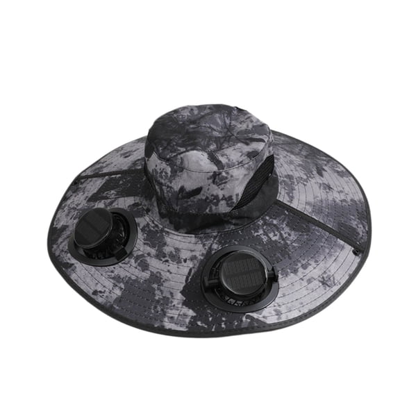 Leeye Solar Powered Fan Hat, UPF 50+ Wide Brim Sun Hat with Built-in Solar Fan & USB Charging, 3 Speed Adjustable Cooling Hat for Hiking Fishing Camping Travel