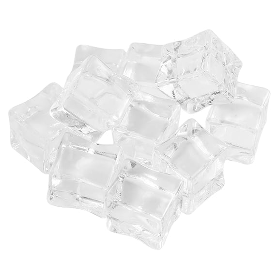 Leeye Square Ice Cubes 10pc Clear Reusable Acrylic for Display Clear 1.8x1.8cm