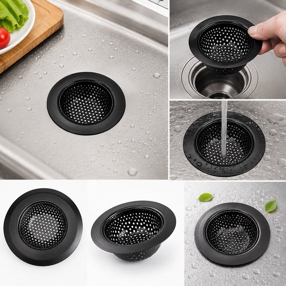 Leeye Stainless Steel Kitchen Sink Strainer, 4.5 Inch Sink Drain Basket Colander, Removable Food Catcher for Vegetable Washing, Silver 4.5 inches