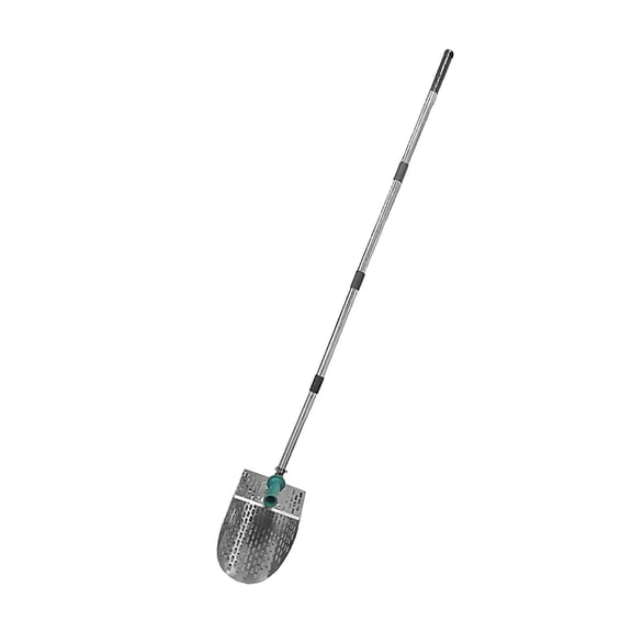 Leeye Stainless Steel Sand Rake, Wide Beach Sand Sifter with Detachable Long Handle, Durable Sand Scoop for Shell and Debris Collection, Silver, 3. lb