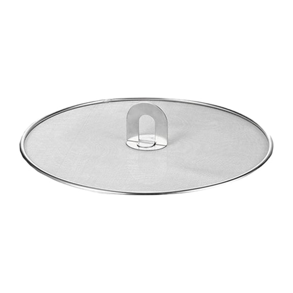 Leeye Stainless Steel Splatter Screen, 11 Inch Grease Splash Guard for Frying Pan, Cooking Oil Cover with Mesh Design, Silver, 11.42 in, 0.36 lb