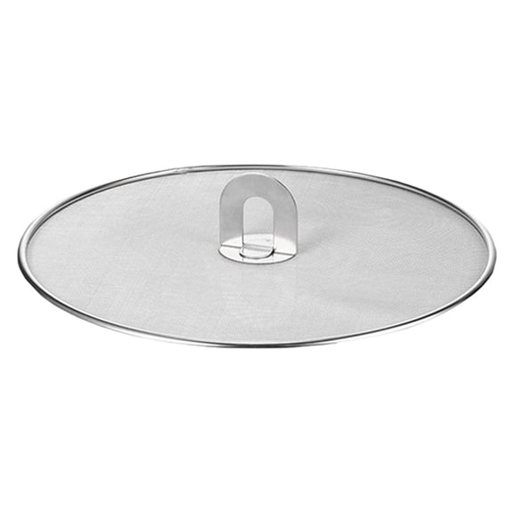 Leeye Stainless Steel Splatter Screen, 13 Inch Grease Splash Guard for Frying Pan, Cooking Oil Cover with Mesh Design, Silver, 12.99 in, 0.36 lb