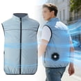 thumbnail image 1 of Leeye Summer Cooling Fan Vest, Rechargeable Air Conditioned Vest with 2 Built-in Fans and 3 Speeds, Lightweight Breathable Outdoor Work Jacket for Men, 4XL, 1 of 4