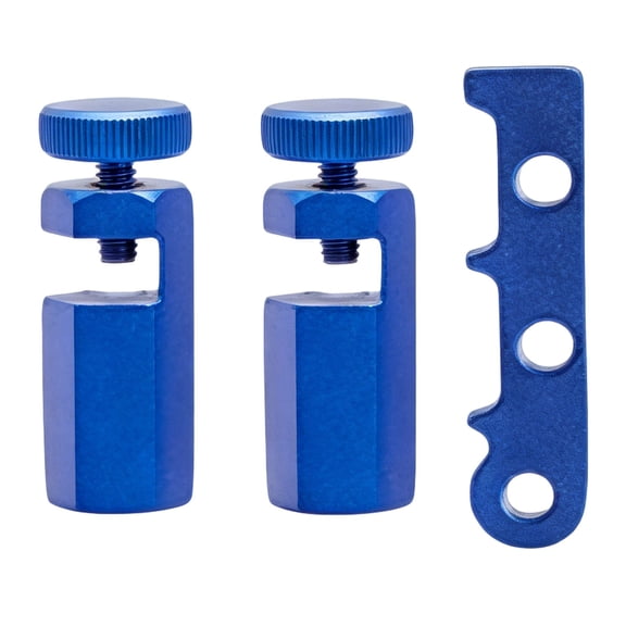 Leeye Tall Stair Gauges for Framing Square, Hexagonal Aluminum Carpenter Layout Tool with Holder & Hook, Woodworking Measuring Accessory for Stairs, Rafters, Blue