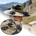 thumbnail image 1 of Leeye Triple Fan Solar Hat, UPF 50+ Wide Brim Bucket Hat with 3 Built-in Solar Fans & USB Rechargeable, 3-Speed Cooling Hat for Fishing Hiking Camping Beach, B, 1 of 5