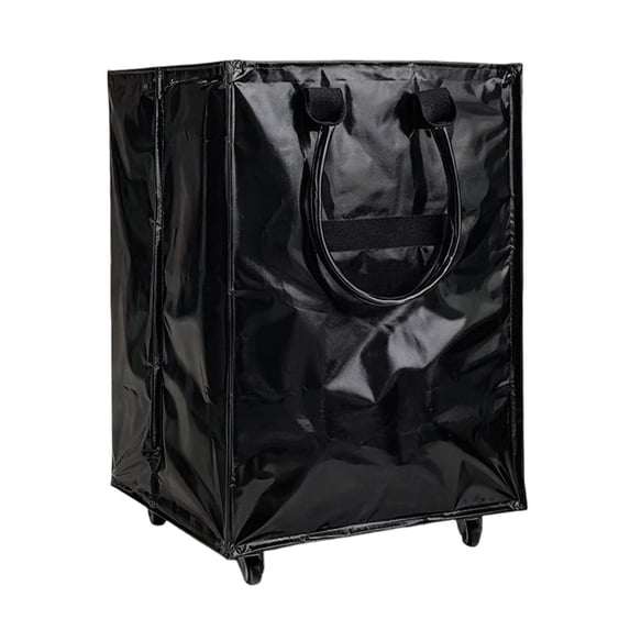 Leeye Wheeled Shopping Cart Large Capacity Portable Grocery Trolley with Handle Tote Bag Cloth 50x40x30cm 1pc