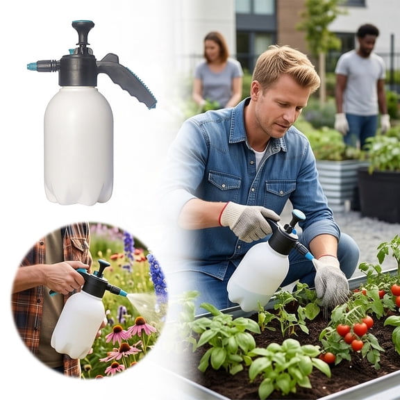 Leeye White 2 Liter Multi Purpose Spray Bottle, Adjustable Nozzle Household Cleaning Sprayer for Floor Glass Kitchen, Refillable Trigger Spray Bottle, White