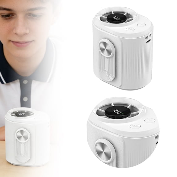 Leeye White Waist Clip Fan, Wearable Belt Fan with Adjustable Clip, Rechargeable Hands-Free Personal Air Circulator for Outdoor Sports Work, 0.68lb