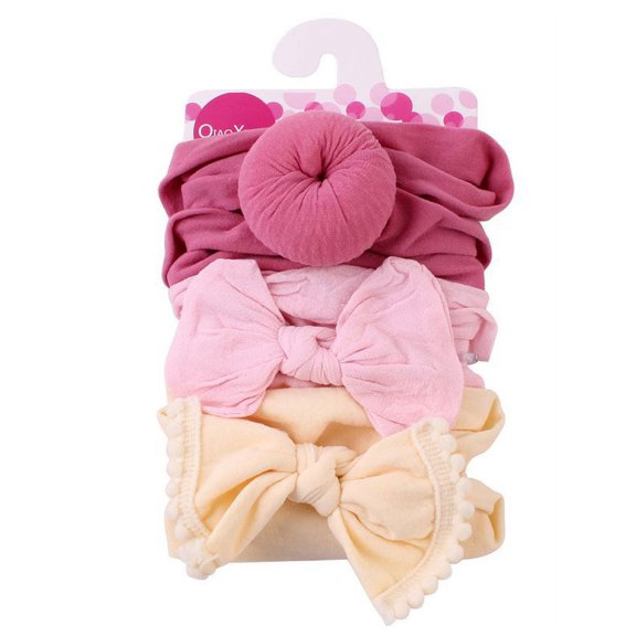 Leezo 3 Pcs Baby Toddler Girls Kids Bowknot Turban Headband Hair Band Headwrap