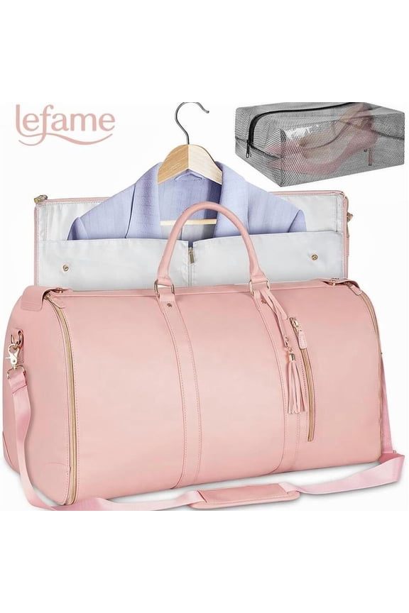 Lefame Travel Duffle Bag with Garment & Shoe Compartment, Carry On Weekender Bag for Women & Men, Airline Approved Personal Item, Waterproof Overnight Gym Hospital Bag