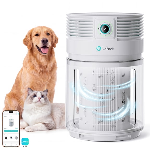 Lefant A1 H13 True HEPA Air Purifier, Up to 430 Sq Ft, Captures Pet Hair Odors Dander Allergens