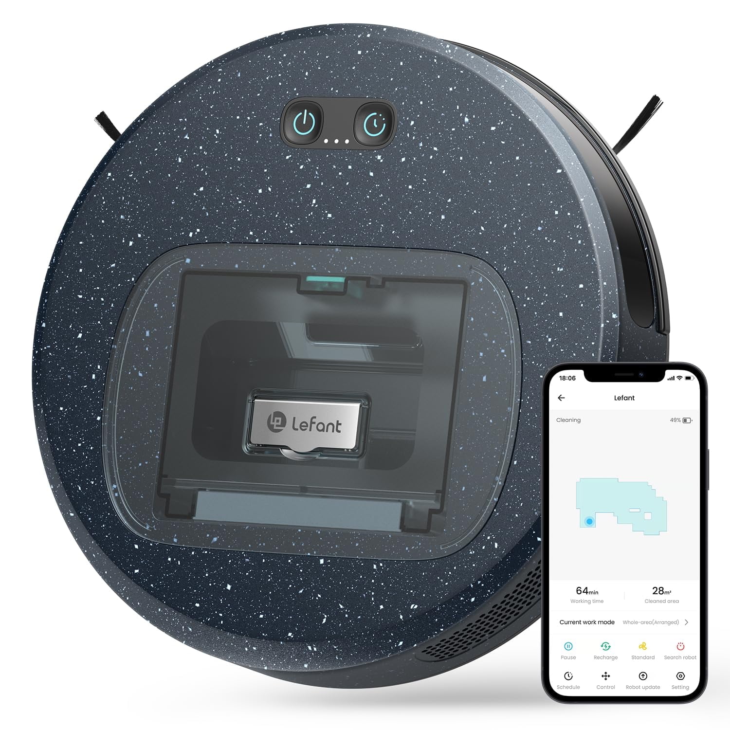 Lefant F1 Robot Vacuum Cleaner, 600ml Visual Dust Box, Wi-Fi/App/Alexa Control, 5000Pa Strong Suction, Ultra Thin Home Robotic Vacuums for Pet Hair, Hard Floors and Carpet Sansujyuku sansujyuku.com