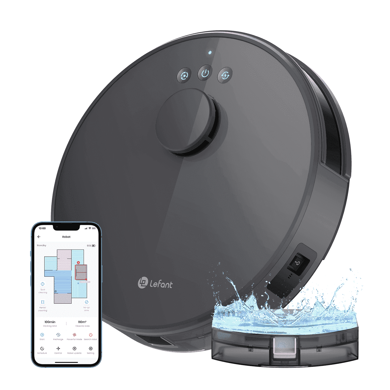 Lefant M1 Robot Vacuum Cleaner and Mop Combo, LIDAR Navigation with Alexa/APP Control, Ideal for Carpets Pet Hair