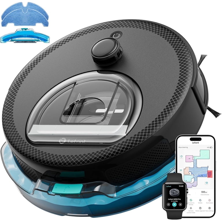 Lefant M330 Pro ブラック Lefant M330 Pro LiDAR Robot Vacuum and Mop, 450ml Dustbin, Multi