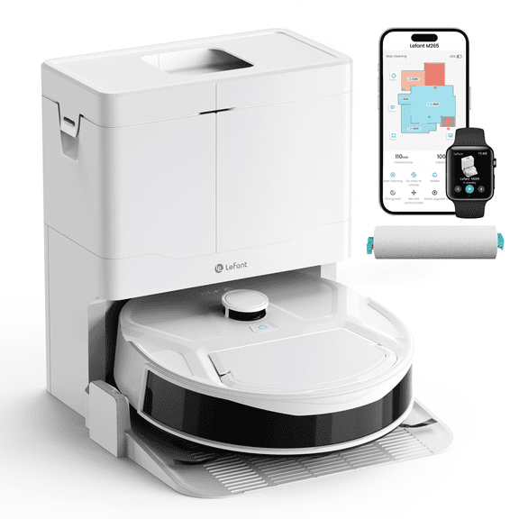 Lefant M265 Robot Vacuum and Mop Combo, 15000Pa Suction, Self-Cleaning Roller Mop with Auto Drying, LiDAR Navigation, Tangle-Free for Pet Hair