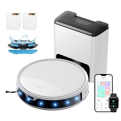 Lefant M350L Robot Vacuum and Mop, 40-Day Self-Emptying, Smart Obstacle Avoidance, WiFi/Alexa, Multi-Floor Mapping, 150 Min Runtime