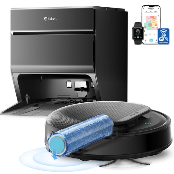 Lefant M5 Robot Vacuum and Mop, 18000Pa Suction, All-in-One Station, Self-Emptying, LiDAR Navigation, PSD 2.0 Obstacle Avoidance