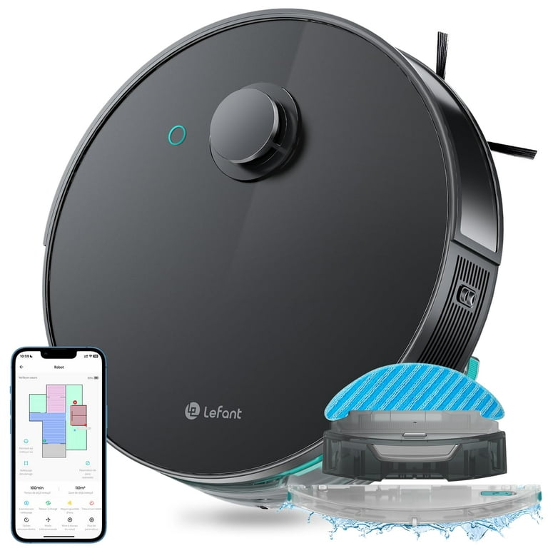 Lefant N3 Robot Vacuum Cleaner with Water Tank, Home Mapping,  Wi-Fi/Alexa/APP Control, Sonic Mopping, 3-in-1 Robotic Vacuums for Pet  Hair, Carpets