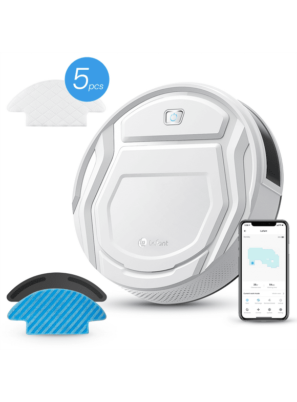 Lefant Robot Vacuum Cleaner, 2 in 1 Robot Vacuum and Mop, WiFi/Alexa/APP Control, Self-Charging Robotic Vacuum with Schedule, Ideal for Pet Hair Carpets Hard Floors, M210Pro (White)