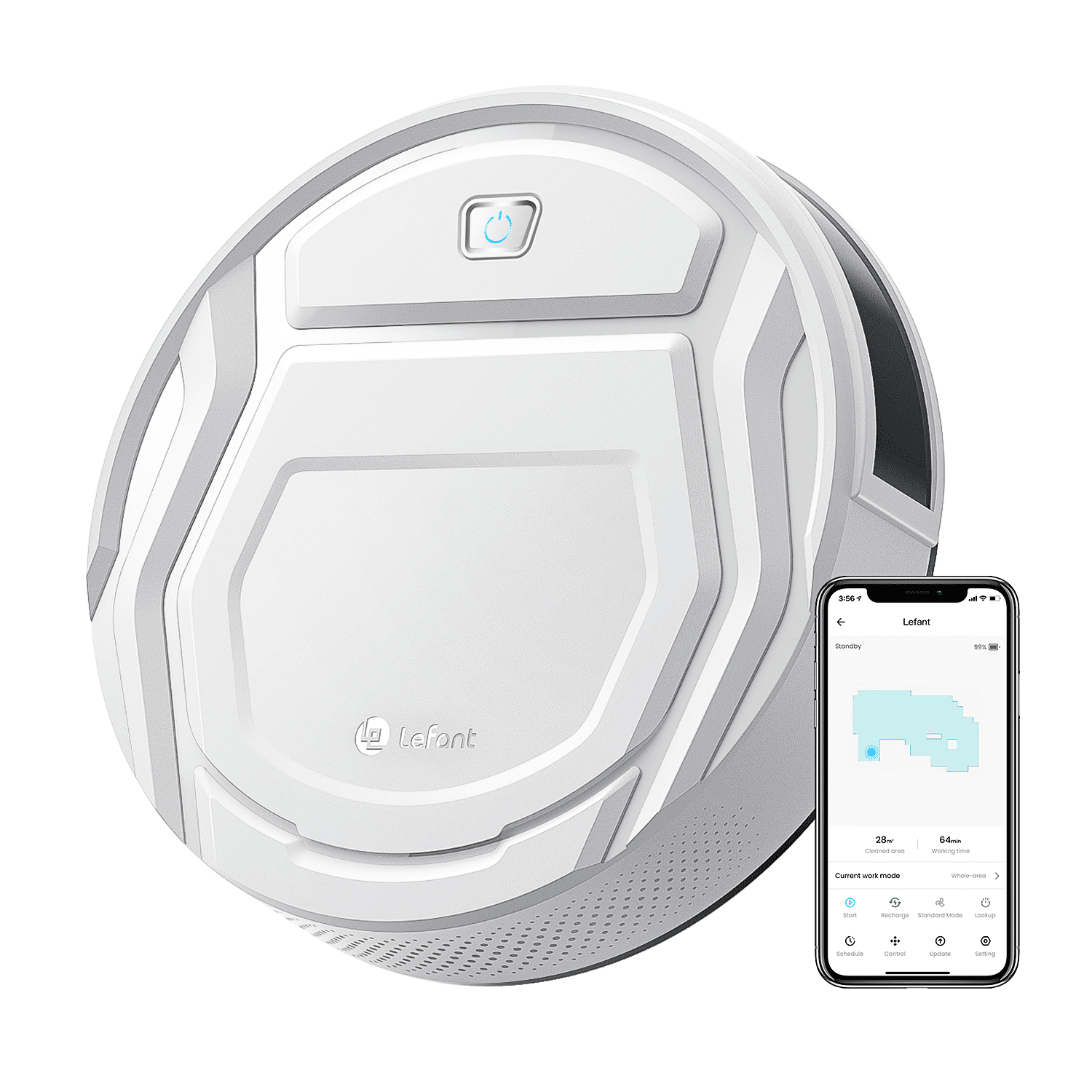 Lefant Robot Vacuum Cleaner, Ideal for Pet Hair Hard Floor and Daily Cleaning, 
