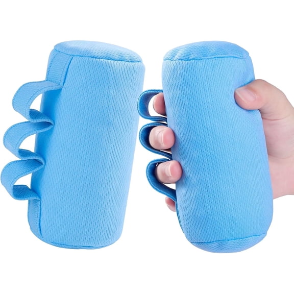 Lefeke Palm Grips 2pcs, Hand Contracture Cushions, Finger Grips, Finger Splitter, Palm Protector for Hand Contracture, Grip Strengthener Pad, Stress Relief, Sweat Resistant for Elderly Care (Blue))
