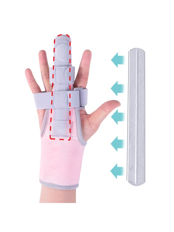 Trigger Finger Splint, Finger Brace for Middle, Index, Pinky, or Ring Finger Support, Hand Splint for Broken Finger, Arthritis, Fracture, Hand Brace With Finger Support (Pink)