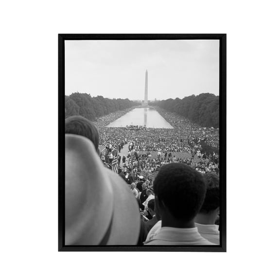 Leffler Civil Rights March on Washington DC Black Framed Canvas Art Print 12X16"