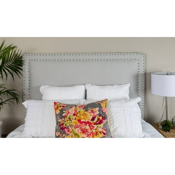 Leffler Home Brookside King Upholstered Headboard in Sachet Silver