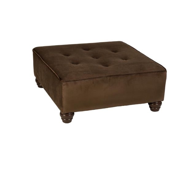 Leffler Home Hixon Square Ottoman night party chocoalte Solid