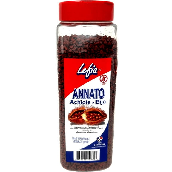 Lefia Annatto Whole Achiote Seed - Bija Entera Species Annatto - 22Oz
