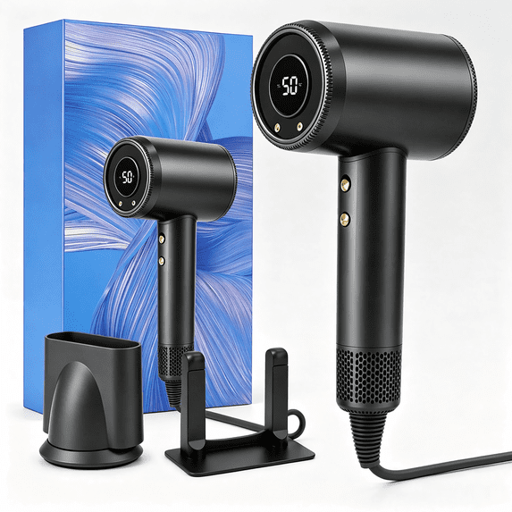 Lefinee High Speed Hair Dryer, 110,000 RPM Fast Drying Blow Dryer, Hot & Cold Air, 3 Speeds, Lightweight Hair Dryer with Concentrator Nozzle