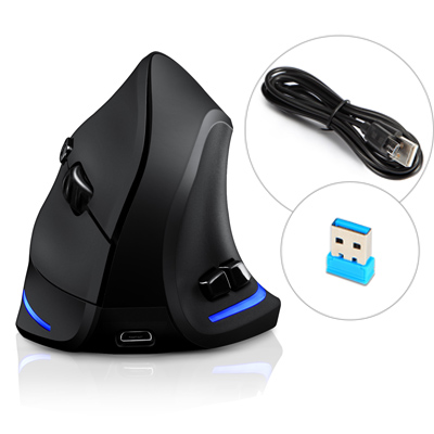 Lefon F35 Wireless Mouse Vertical 2.4G Rechargeable Ergonomic Mouse 2400 DPI Optical Gaming Mice for Computer Laptop PC Mac IOS
