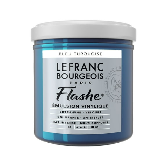 Lefranc & Bourgeois Flashe Matte Artist's Color, 125ml, Turquoise Blue
