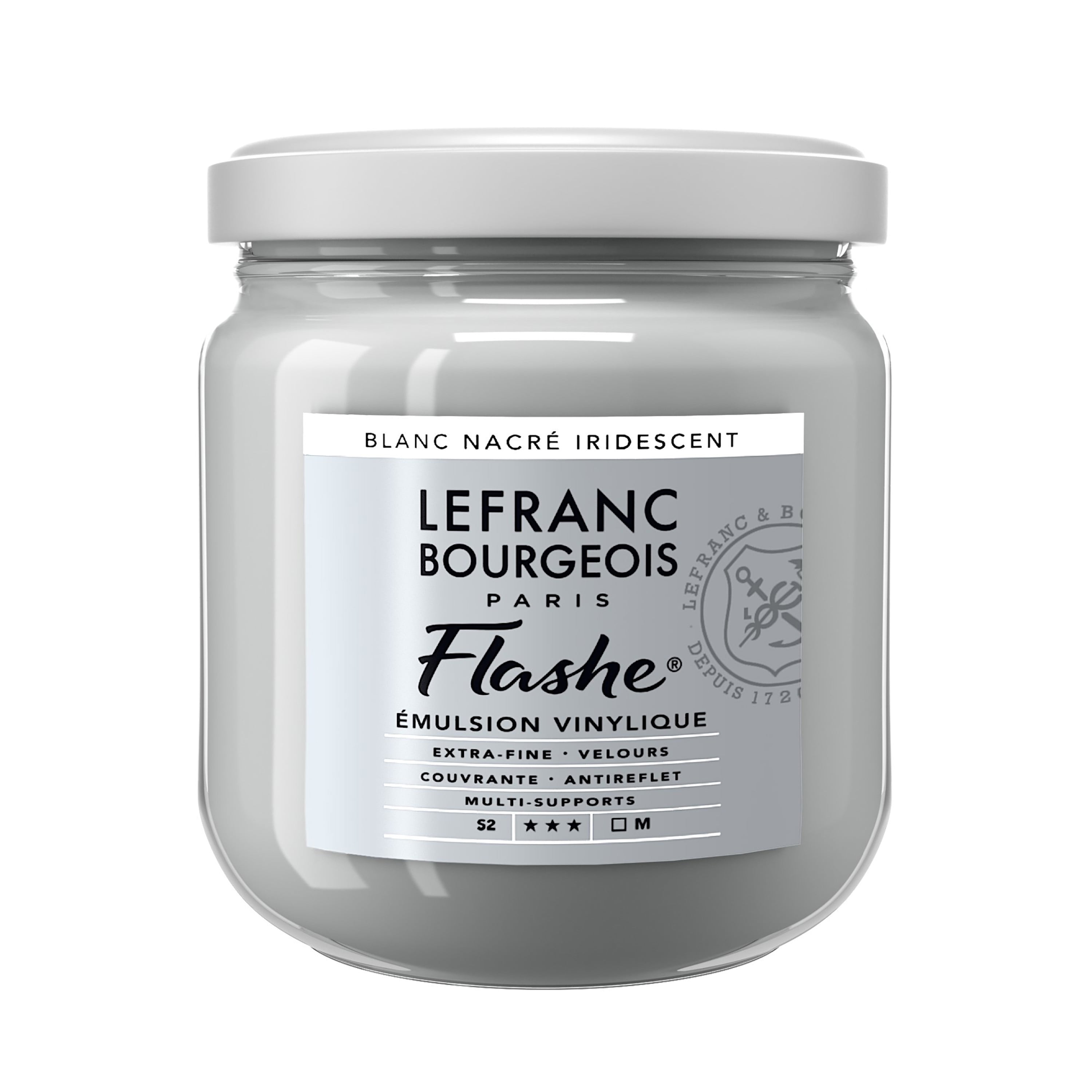 Lefranc & Bourgeois Flashe Matte Artist's Color, 400ml Jars Iridescent,  Iridescent Silver 