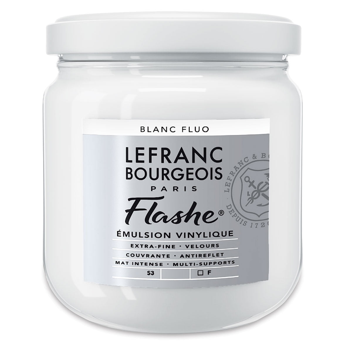 Lefranc & Bourgeois Flashe Vinyl Paint - Fluorescent White, 400 ml jar 