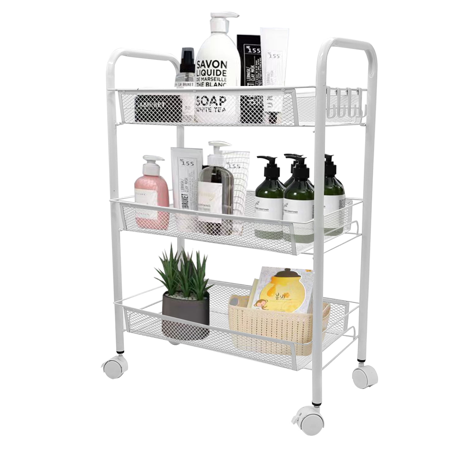 3-Tire Rolling Cart Organizer with Wheels Narrow Slim Container Storage  Cabinet - On Sale - Bed Bath & Beyond - 32321727
