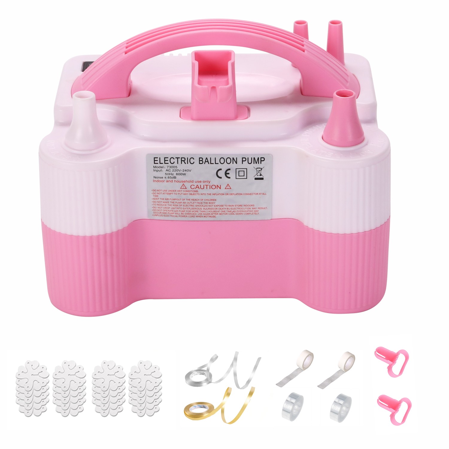 Electric Air Balloon Pump Portable Dual Nozzle Electric Balloon Blower