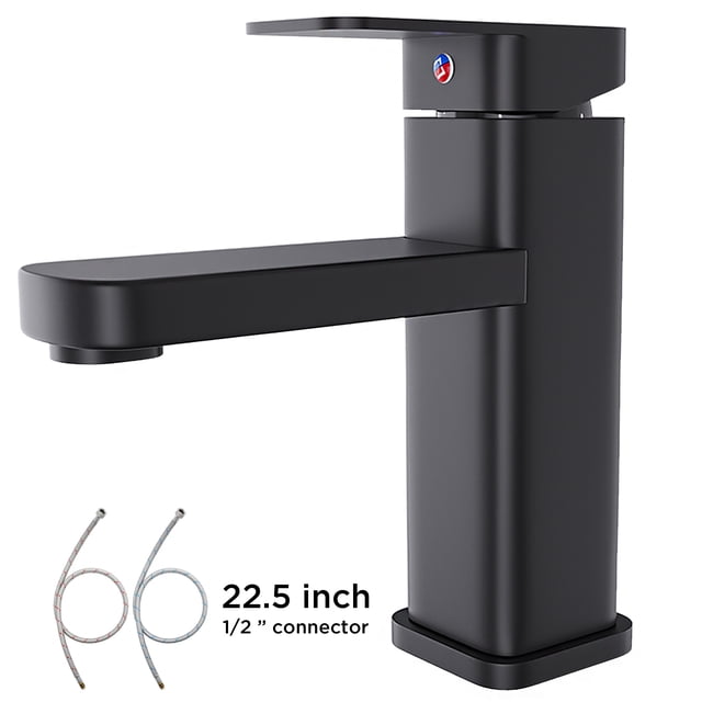 "Lefree Matte Black Bathroom Sink Faucet, Single Handle, One Hole ...