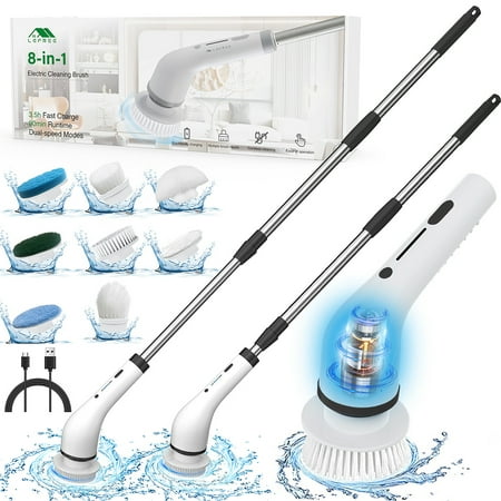Lefree Electric Spin Scrubber Cordless Power Cleaning Brush, 2 Speeds, Black