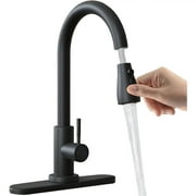 Lefree Kitchen Faucets with Pull Down Sprayer Single Handle Sink Faucet, 3/8'', Black