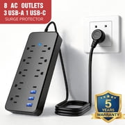 Lefree Power Strip Surge Protector Extension Cord with Multi Outlets & USB Ports, Black