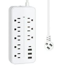 Lefree Power Strip Surge Protector Extension Cord with Multi Outlets USB Ports, White