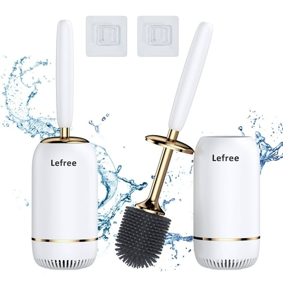 Lefree Silicone Toilet Bowl Brush Caddy Holder Bathroom Cleaning Set 2 Pack