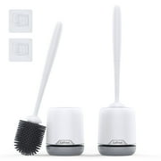 SAIDESI Silicone Toilets Brush and Caddy Bowl Brush Bathroom Cleaner 2Pack