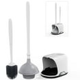 thumbnail image 1 of SAIDESI Toilet Silicone Plunger and Brush Combo Set with Caddy Holder Storage,New design, White, 1 of 8