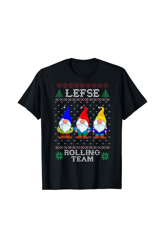Lefse Rolling Team Winter Baking Tomte Gnome Graphic T-Shirt