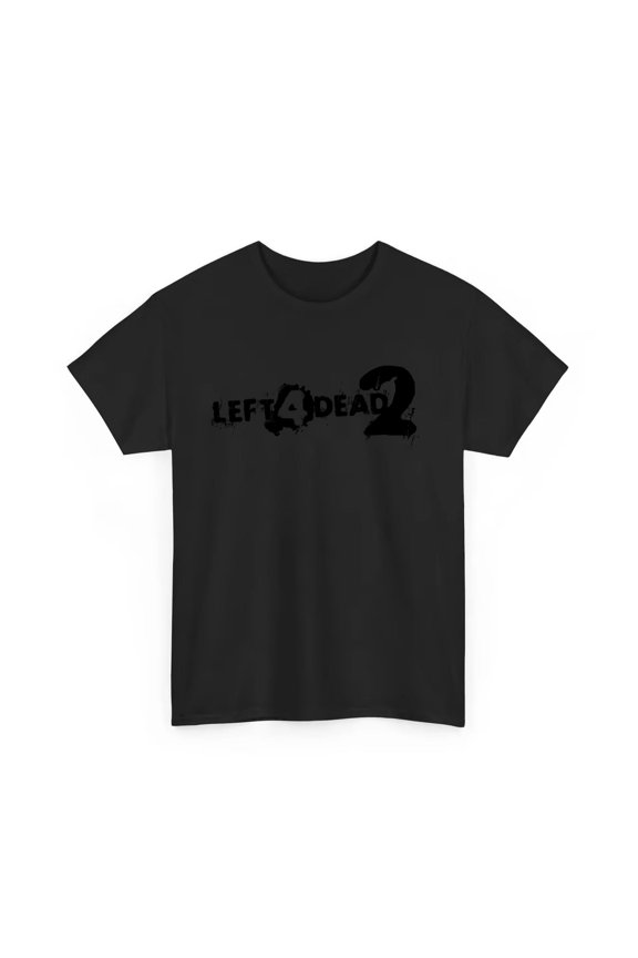 Left 4 Dead 2 Black and White Logo, vintage marketing tee for L4D promo Y2k-TH3993