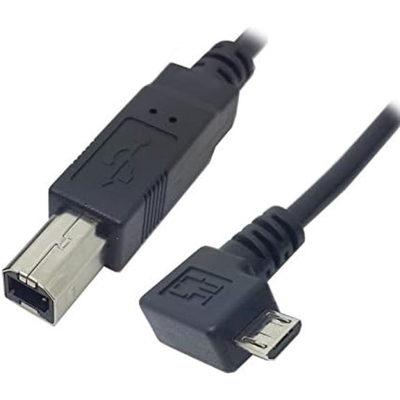 Left Angled 90 Degree Micro USB OTG to Standard B Type Printer Scanner Hard Disk Cable 60cm