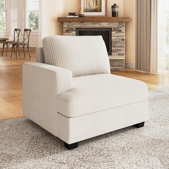 Left Armrest for Modular Sectional Couch, Customizable Left Armrest for Sectional Sofa, Beige
